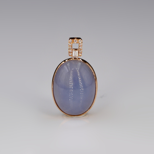 18k金翡翠紫罗兰吊坠简单款翡翠紫罗兰吊坠款式镶嵌定制